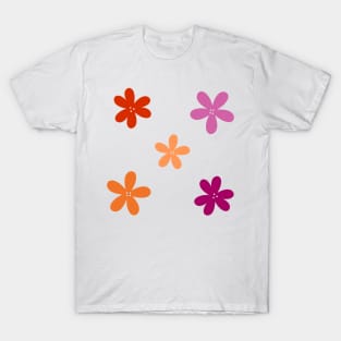 Minimalist Abstract Flowers - Lesbian Pride T-Shirt